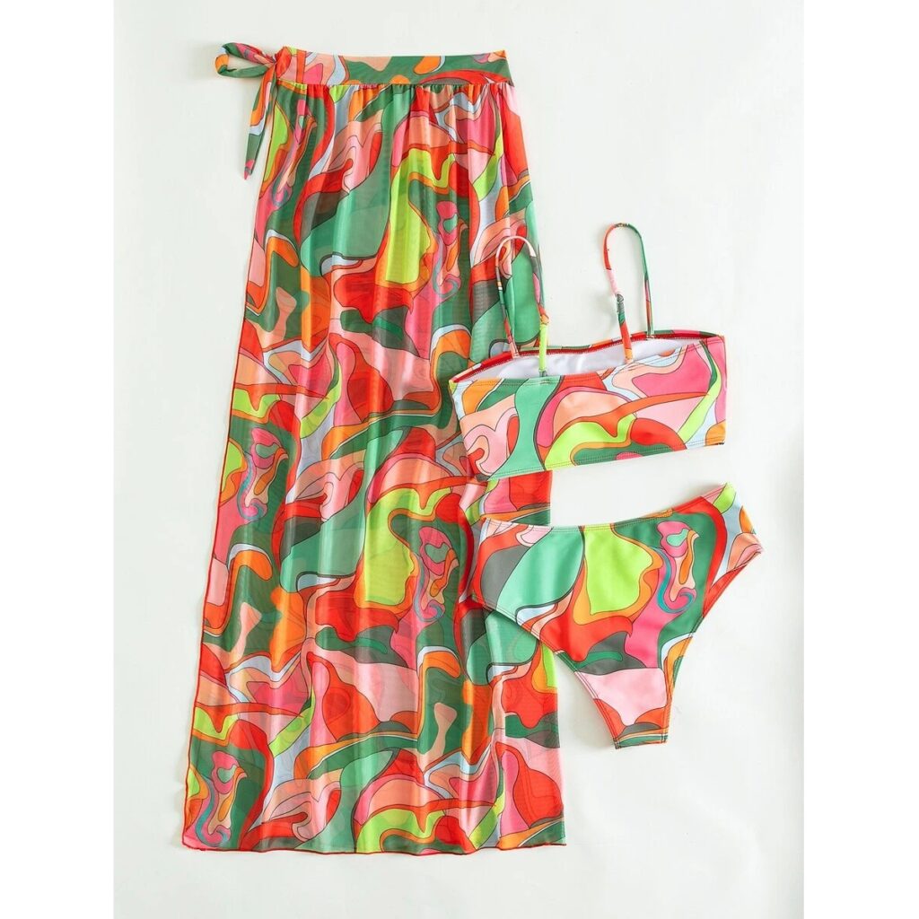 Long Sleeve Short skirt Swimsuit Set