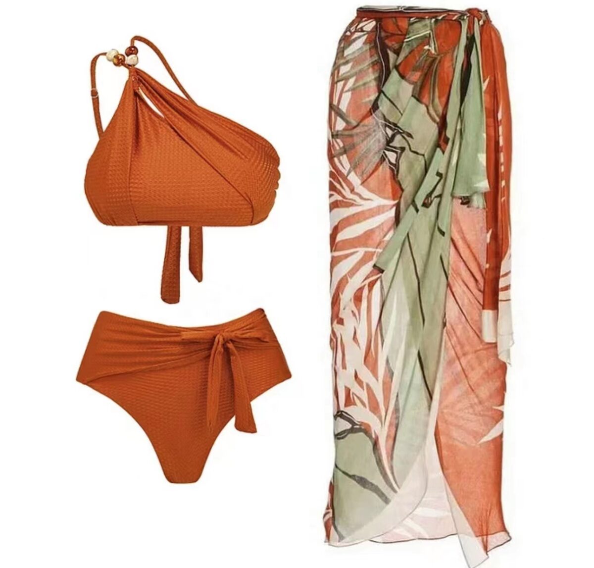 High waist bikini set in Caramel Color5