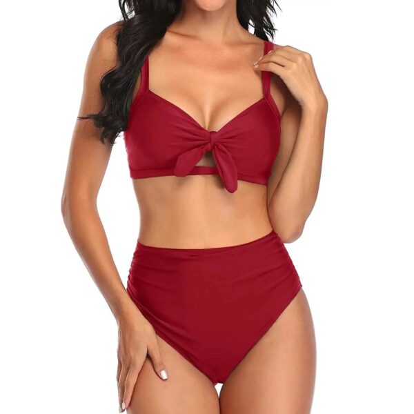 Red High Waist Bikini Set