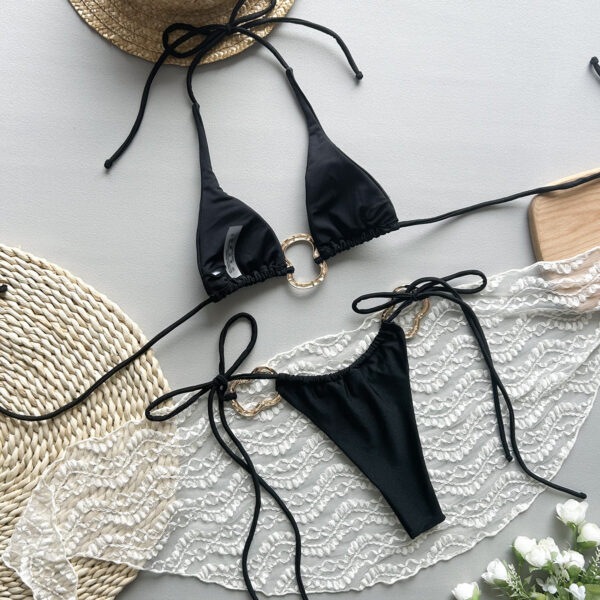 halter neck Triangle Tie Side Bikini Set