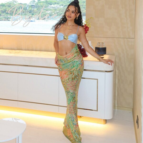 Paisley Print Maxi Dress resortwear