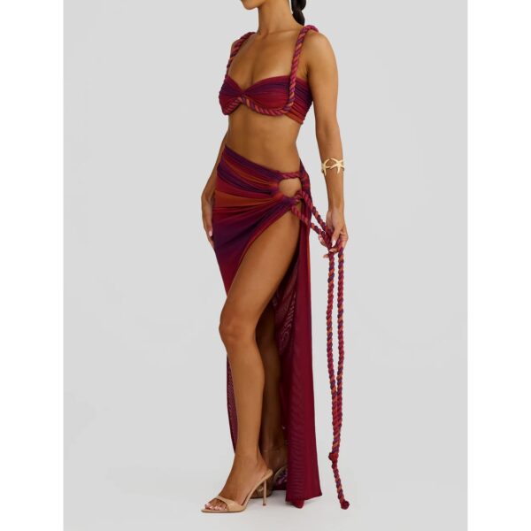 beach party dress Red Ombre coord set