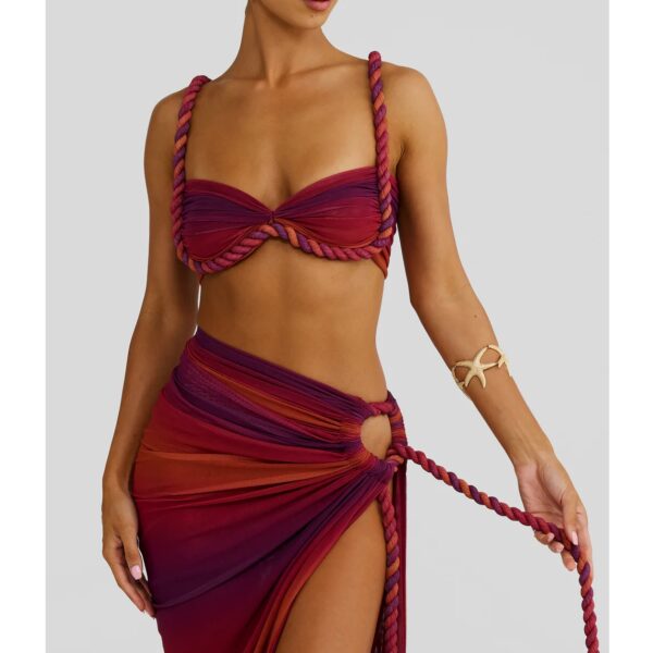 beach party dress Red Ombre coord set