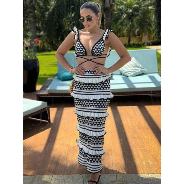 Crochet Bikini and Skirt Cocktail Beach Dress