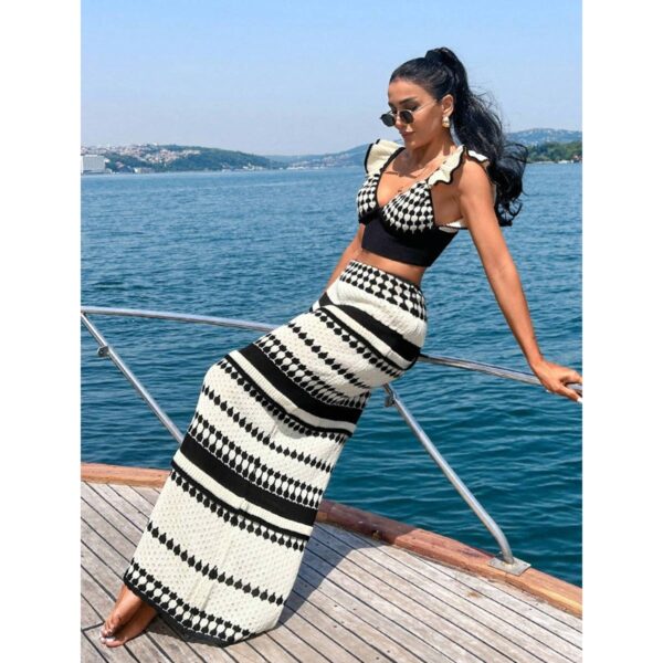 Knitted beach Cocktail Coord set