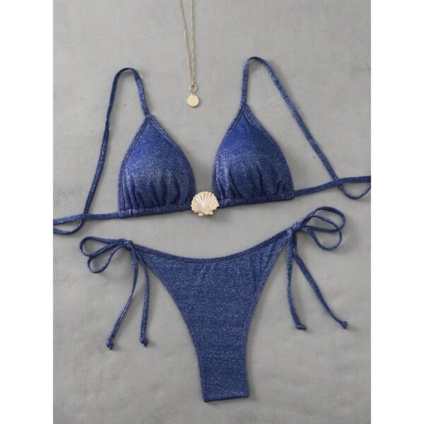 Blue Tie Know Bikini Set 4
